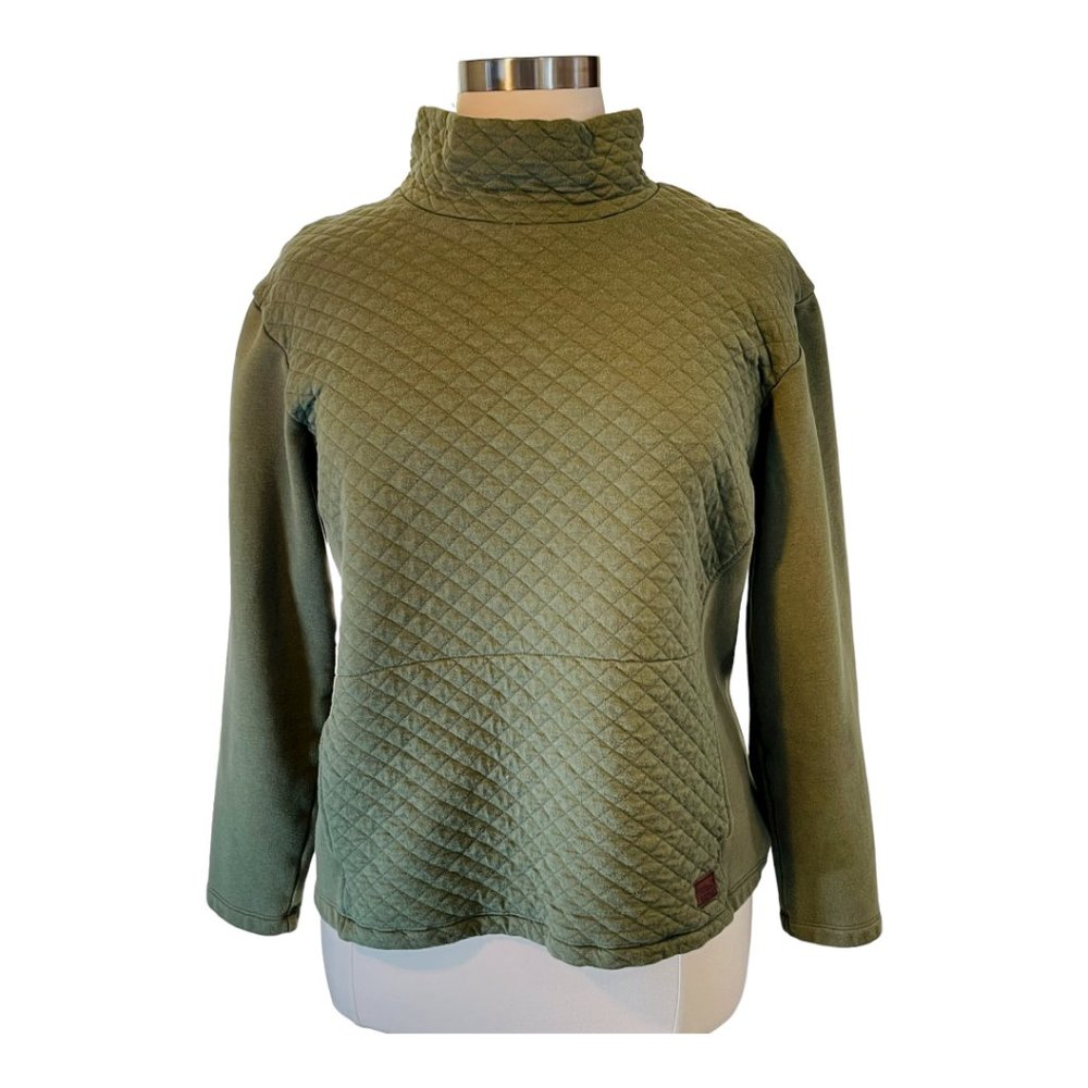 L. L. Bean Women's Quilted Sweatshirt Pullover, Funnel Neck - XL